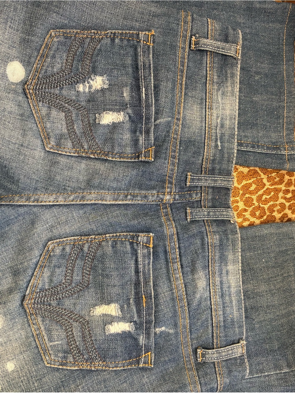 Flying Monkey Women's Boyfriend Jeans - Light/Medium Blue Distressed - Picture 6 of 8